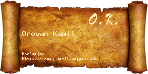 Orovan Kamil névjegykártya